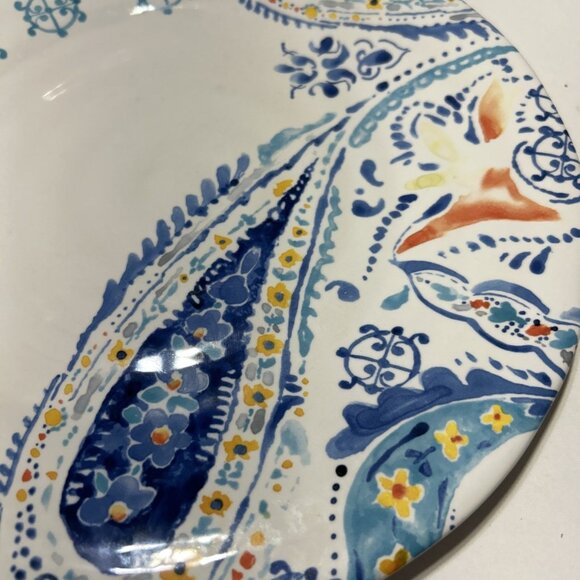 Studio Stoneware Art Dinner Plate set4 Moroccan India Geometric Paisley colorful - Picture 7 of 7
